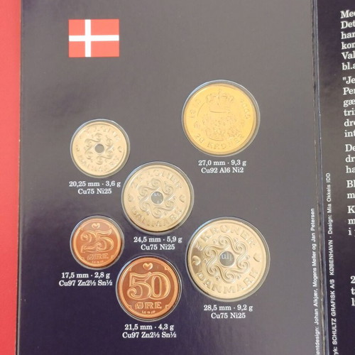 Set of 6 uncirculated Denmark 2000 coins in sealed blister new
