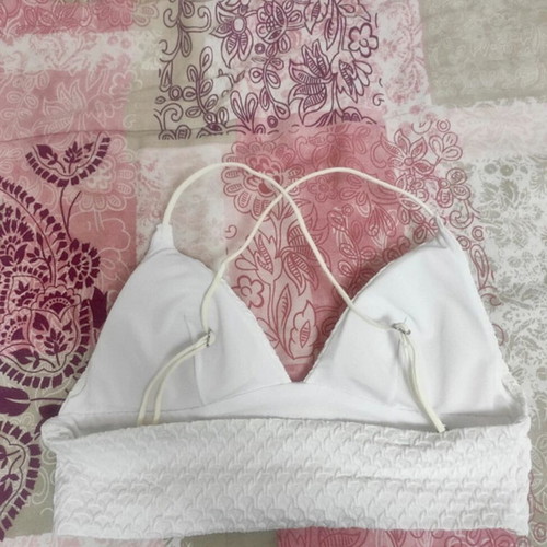 H&M Bikini Top Elastic Bralette Like New, White
