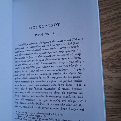 Thucydidis Historiae Oxford Classical Texts Volume One and Two