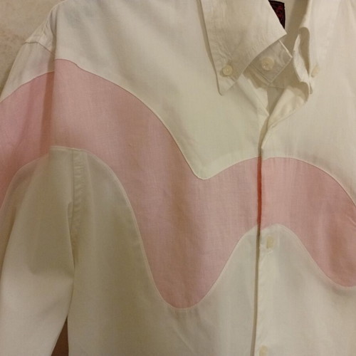 Evisu white shirt with pink logo made in Japan like new, size L