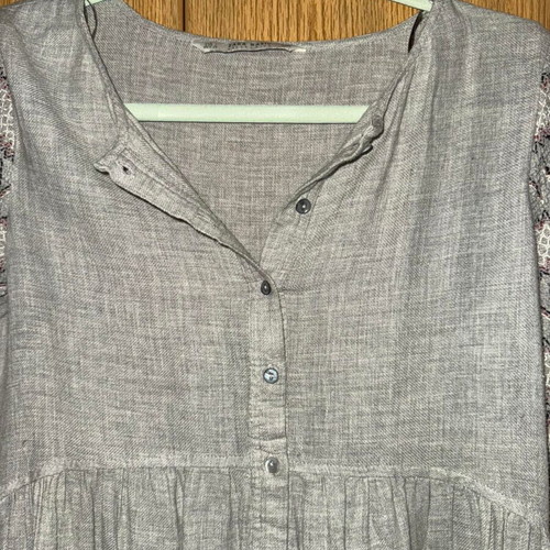 Zara Basic boho dress tunic with embroidery and bell sleeves size S like new