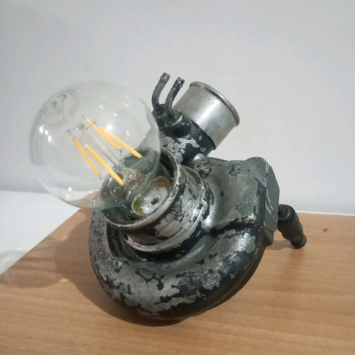 Desk lamp handmade from car turbocharger new