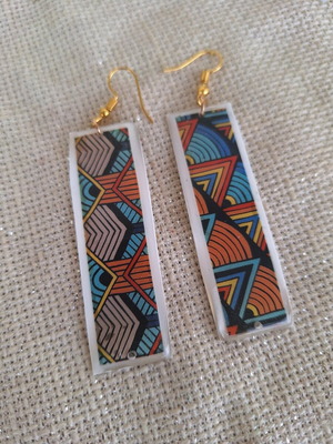 Ethnic earrings colorful handmade made to order