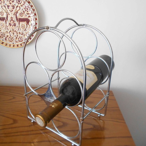 Metal wine rack for 5 bottles like new