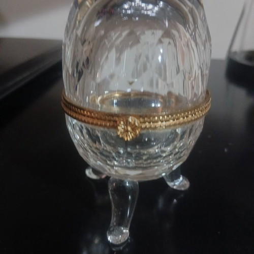 Crystal egg new decorative and caviar serving 10×6 cm