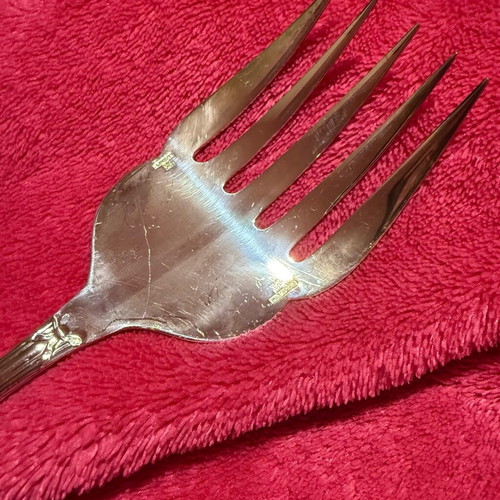 Christofle vintage silver plated large serving fork used