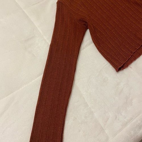 Bershka turtleneck brick red used, light knit, comfortable casual