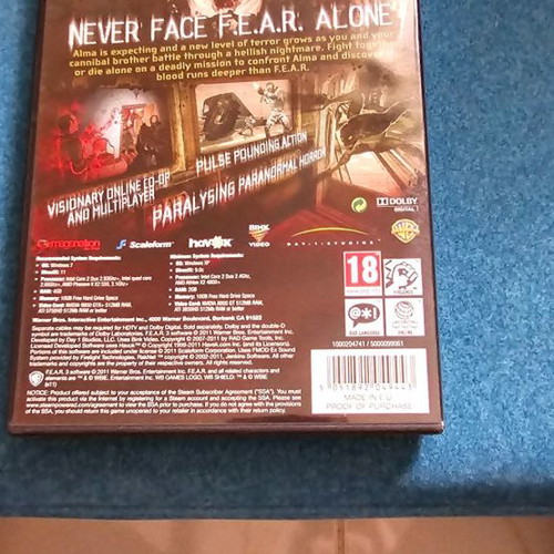 Fear 3 PC used, hard copy