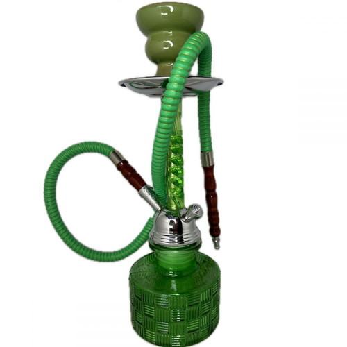 Hookah green 29cm new, single hose