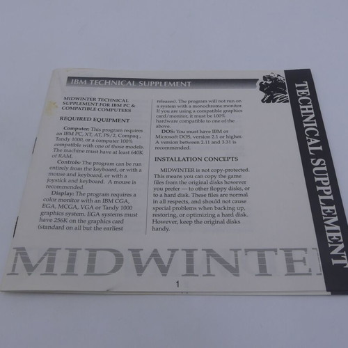 Midwinter Masters Of Strategy IBM PC game used, vintage big box