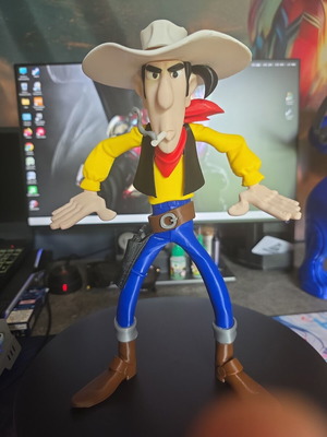 Lucky Luke 3D figure 38cm new, colorful PLA+ print