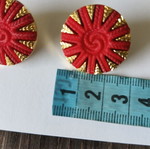 Buttons red with gold, pack of 10, new