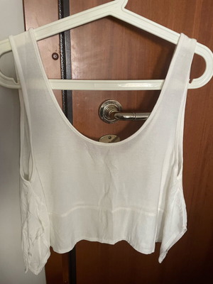 Bershka top used, white, size S