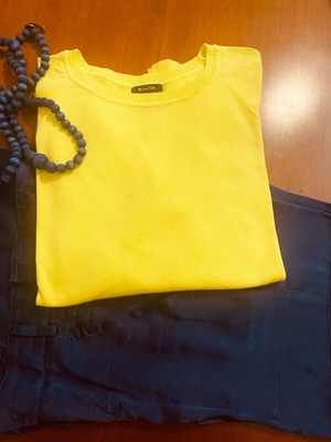 Massimo Dutti knitted blouse yellow, like new, size XL
