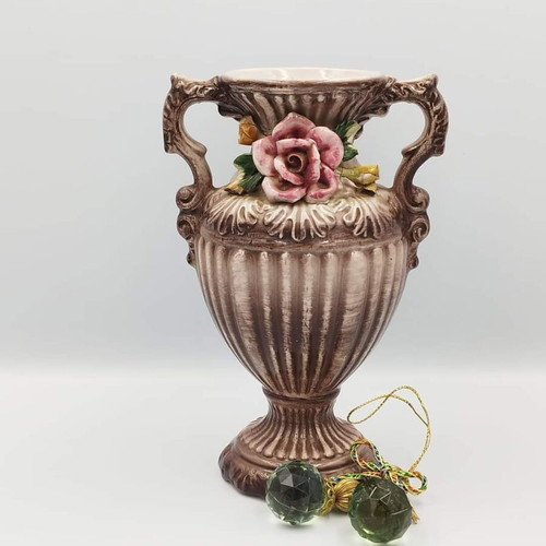 Capodimonte vase used, vintage, handmade, made in Italy