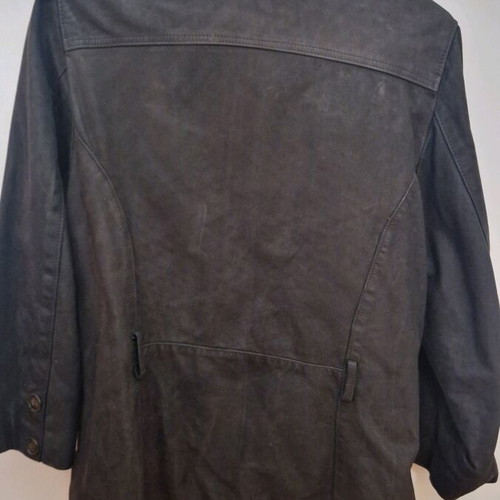 Vera Pelle custom women's leather jacket used, dark brown and black