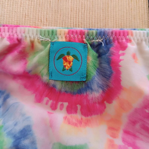 Tortue girls' bikini swimsuit used, colorful tie-dye, size 8 years