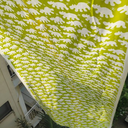 Ikea Lime Green Hippo fabric new, 120x300cm, cotton