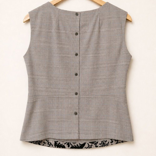 Axel sleeveless blouse with velvet floral pattern, size M