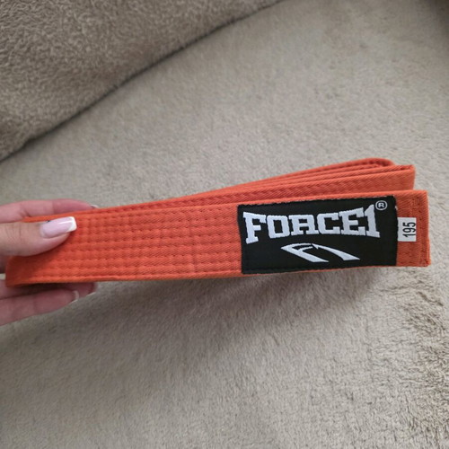 Orange FORCE1 martial arts belt, size 195, new