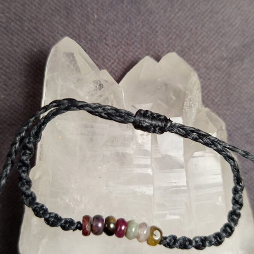 Energy Tourmaline Crystal Handmade Macrame Bracelet All Colors