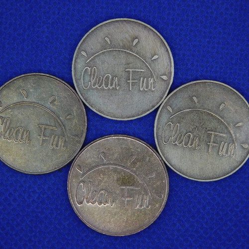 Clean Fun car wash tokens set of 4, Germany 1980-90