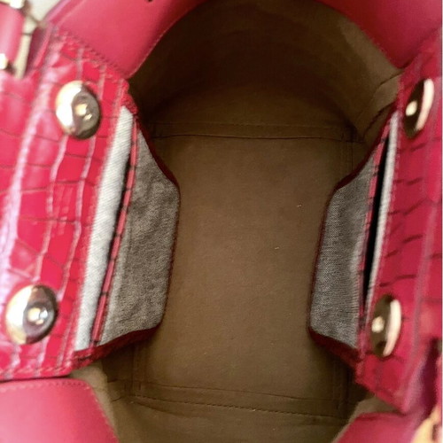 Max Mara Anita leather bag crossbody like new, red with croc texture