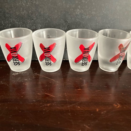 Vintage Smirnoff shot glasses pack of 8 used, 1990