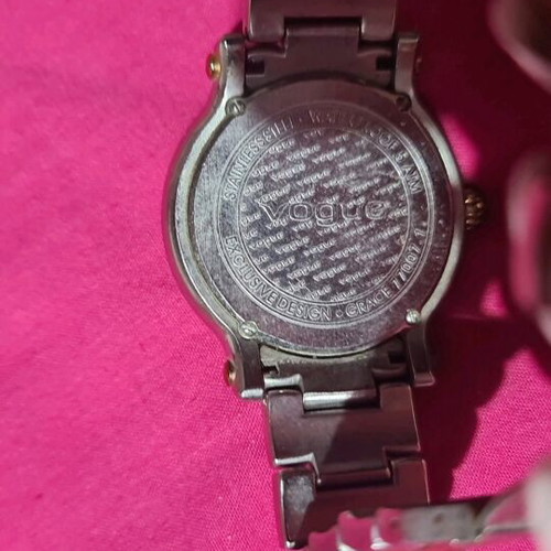 Vogue wristwatch women's used, gray and gold