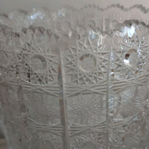 Large Bohemia crystal vase with 2 ashtrays and large bowl like new