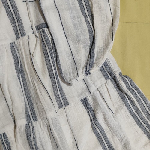Cotton dress like new, airy, size M, white and blue