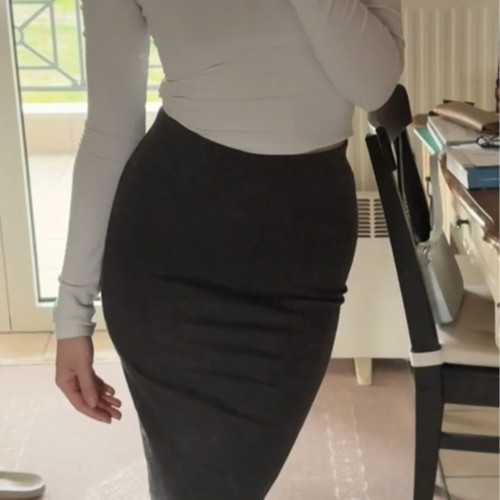 Calliope ribbed midi skirt gray like new