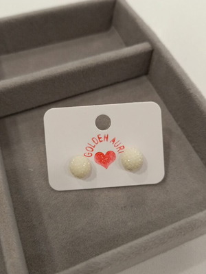 White Beaded Earrings new