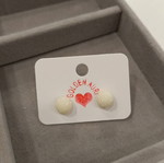 White Beaded Earrings new