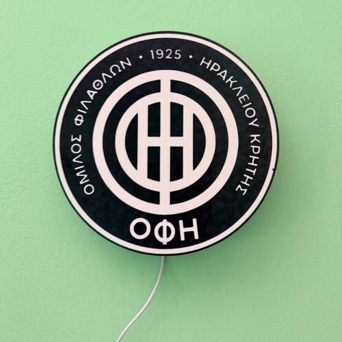 Custom LED light ΟΦΗ like new with base and keychain