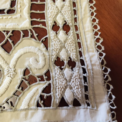 Handmade table runner 57 x 62 cm used