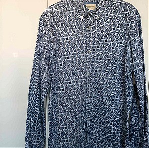 Oxford company πουκάμισο αντρικό εμπριμε, σε αποχρώσεις του μπλε, μέγεθος XL