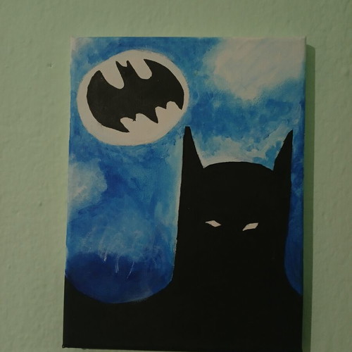 Handmade Batman painting on medium canvas new