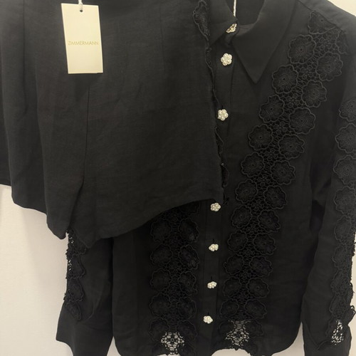 Zimmerman linen set with lace, new, shorts size 36, shirt size 38