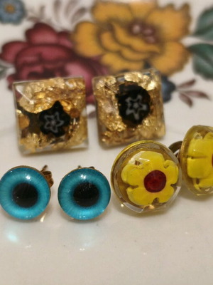 Handmade Earrings Liquid Glass Stainless Steel New