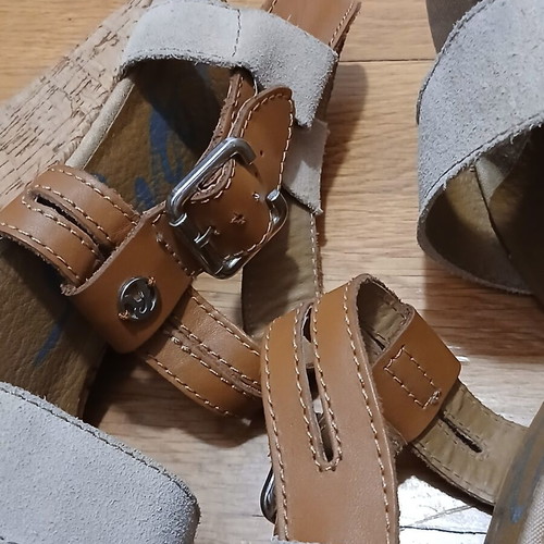 Replay women's platform sandals used, size 40, leather straps, cork sole