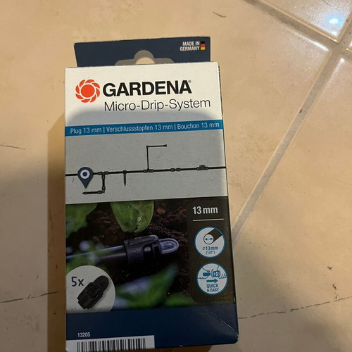 Gardena 13205-20 pipe end plug, black, 13mm