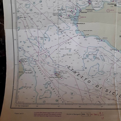 Nautical map Adriatic Sea Ionian Sea
