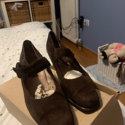 Next suede brown shoes like new, size 39 with strap