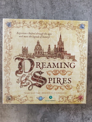 Dreaming Spires board game used with designer signature