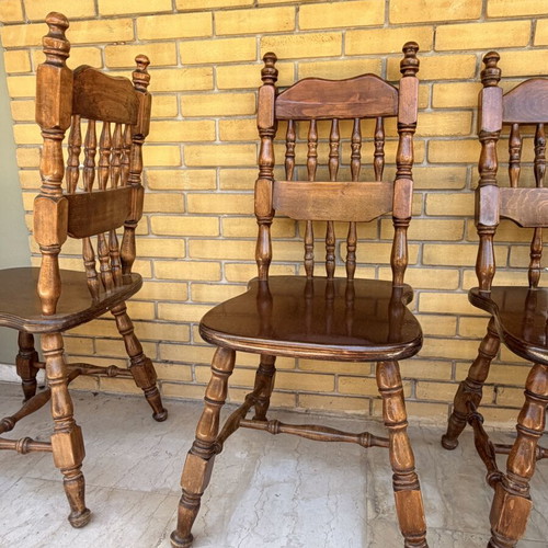 Chairs set of 3 used, solid wood