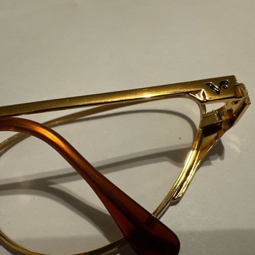 Vogue Vintage Metal Eyeglasses with Engraved Details and Tortoise
