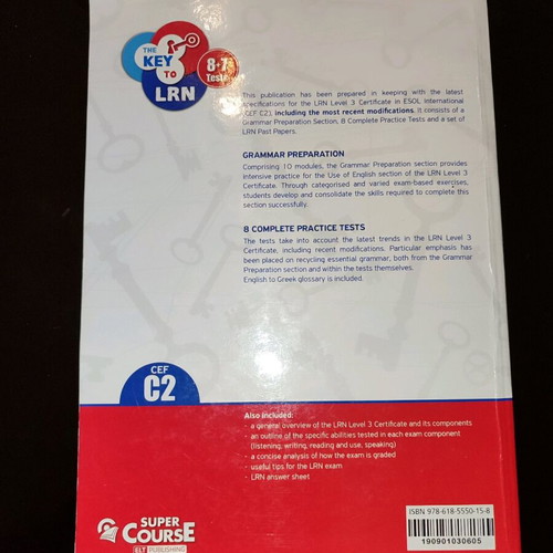 The Key to LRN 8+7 Tests CEF C2LRN Level 3 book used