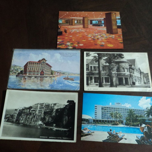 Hotels used postcards 17 from the previous century worldwide