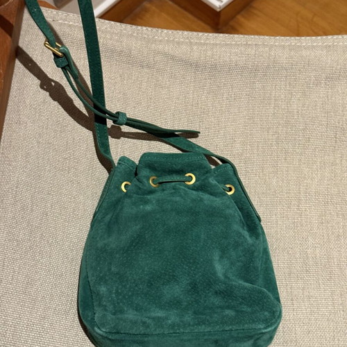 Zara leather suede crossbody bag like new, green
